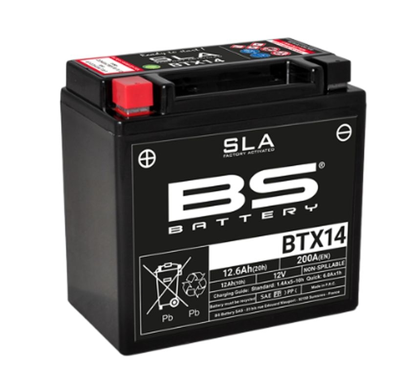 Bs Batéria BTX14 (fa) (YTX14-BS) 12V 12AH 150X87X145 Bezobs Lužový Zala