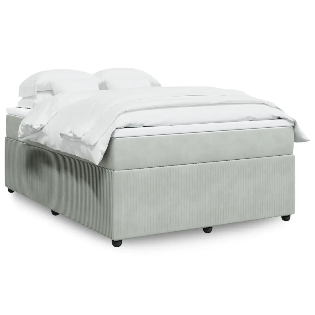 Box spring postel s matrací světle šedá 140x190 cm samet Šedá 3285638