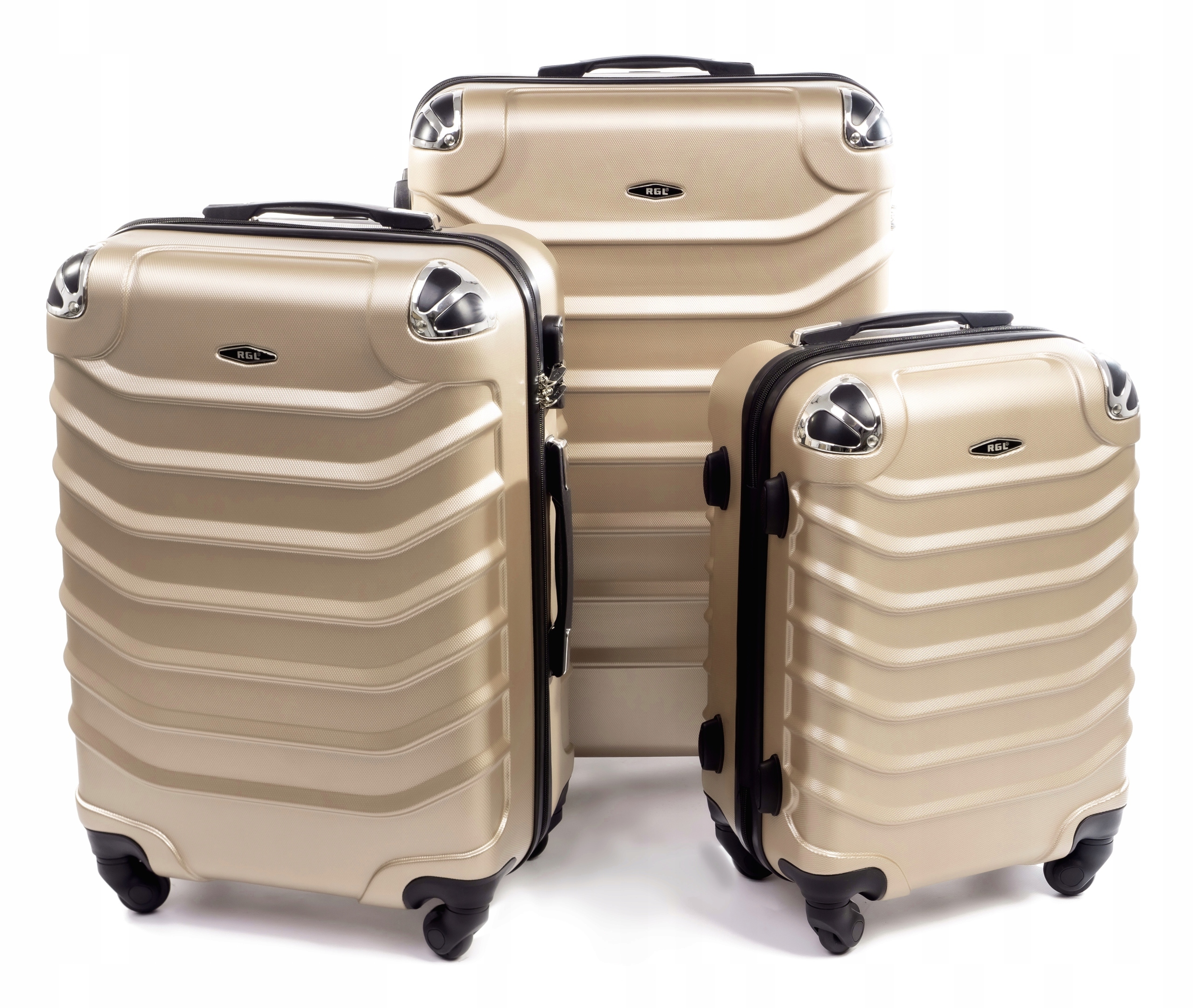 ZESTAW KOMPLET TWARDYCH WALIZEK XXL XL L 730 RGL ABS 213 l SZAMPAN EAN (GTIN) 5905398501236