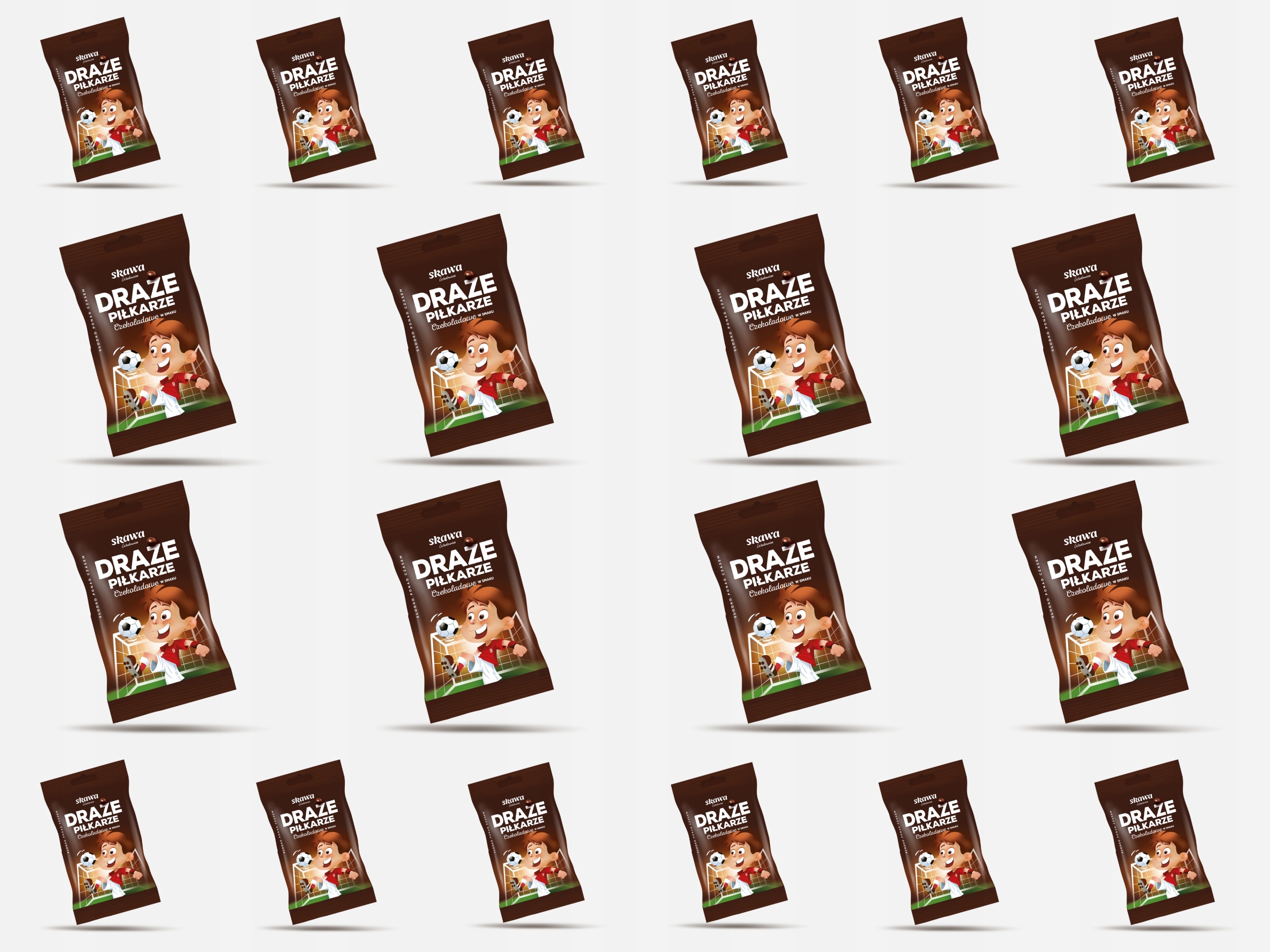 Levně Sada Dražé Fotbalisté Čokoládové 70gx20 ,hráškové