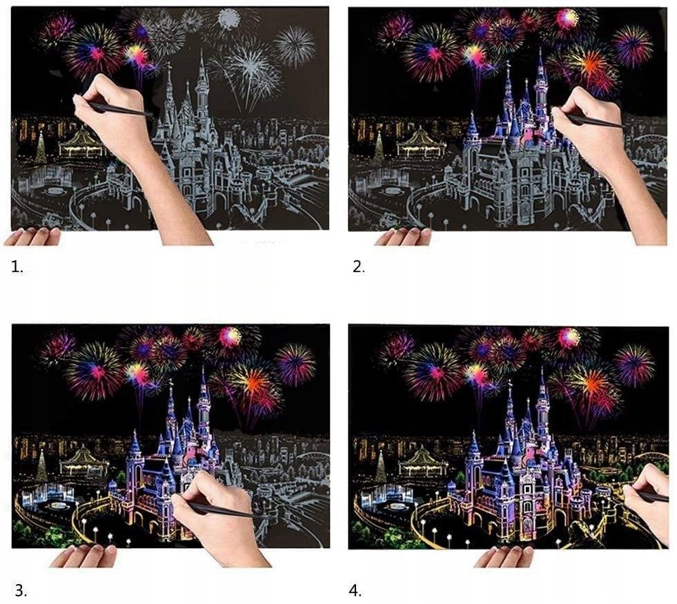 Magiczna Zdrapka Obraz ZDRAPYWANK Malowanie ZESTAW Materiał papier