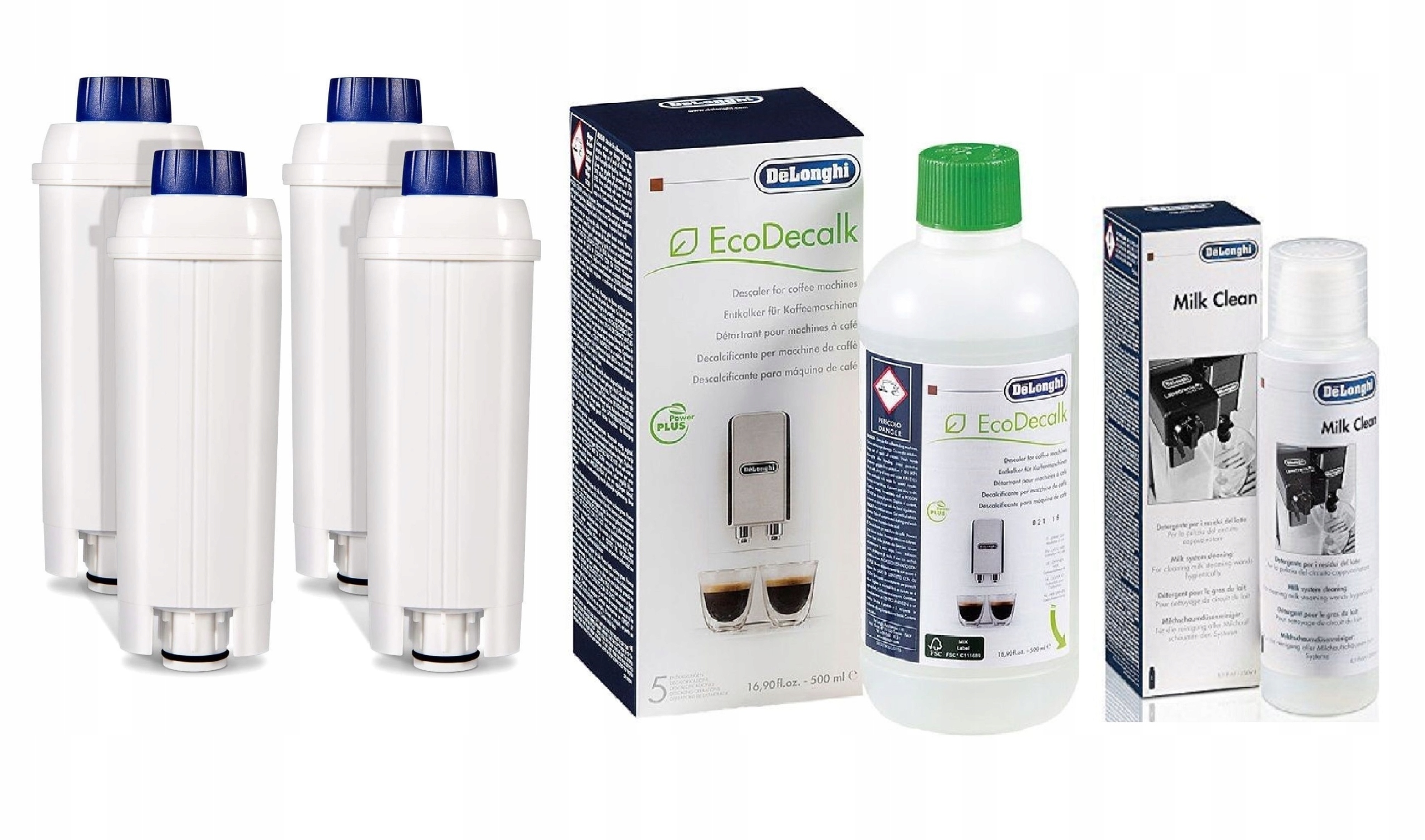 

4 Filtry DLSC002 Delonghi Odkamieniacz, Milk Clean