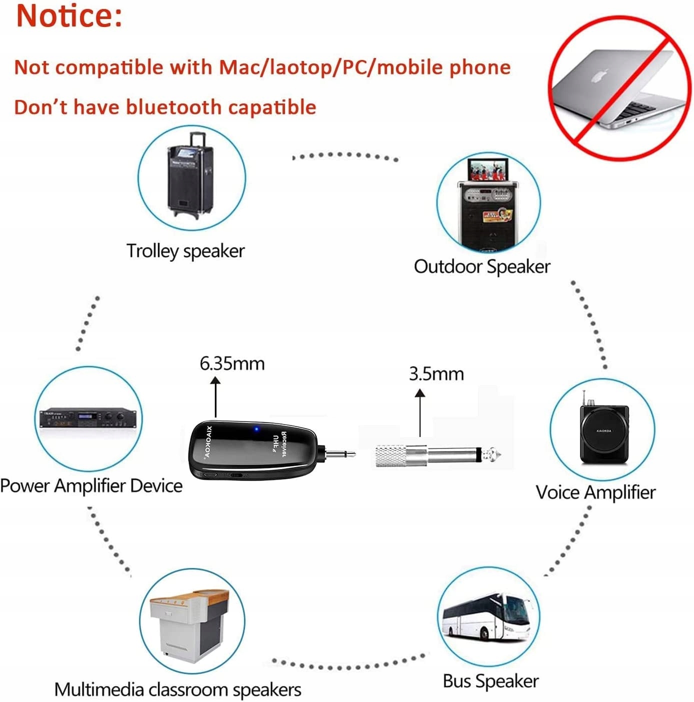 Bezprzewodowy mikrofon do saksofonu, UHF, bezprze Rodzaj dynamiczny