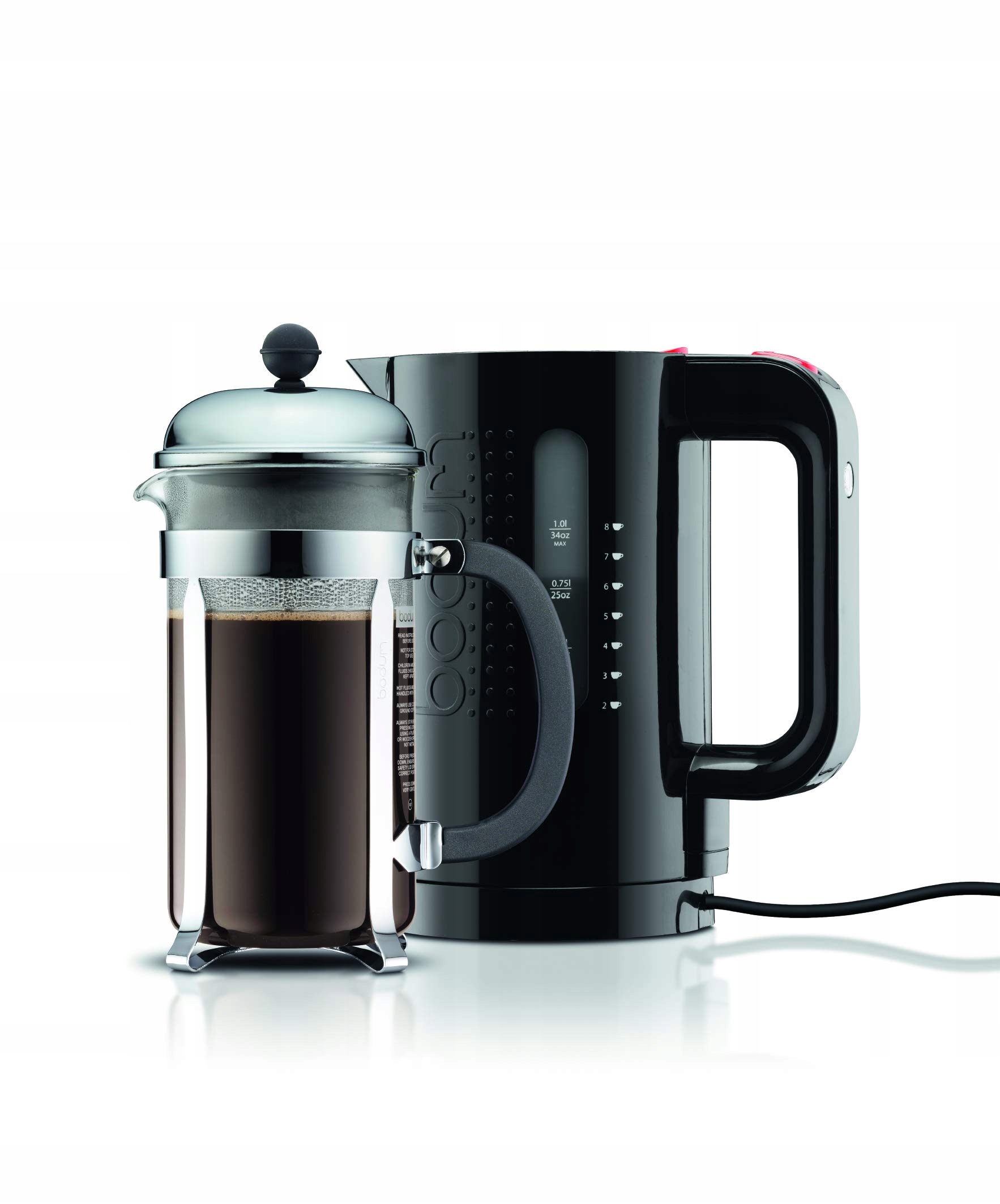 BODUM Bistro Czajnik Elektryczny 2200W 1L Automatyczne Wyłączanie Czarny — miniatura 5