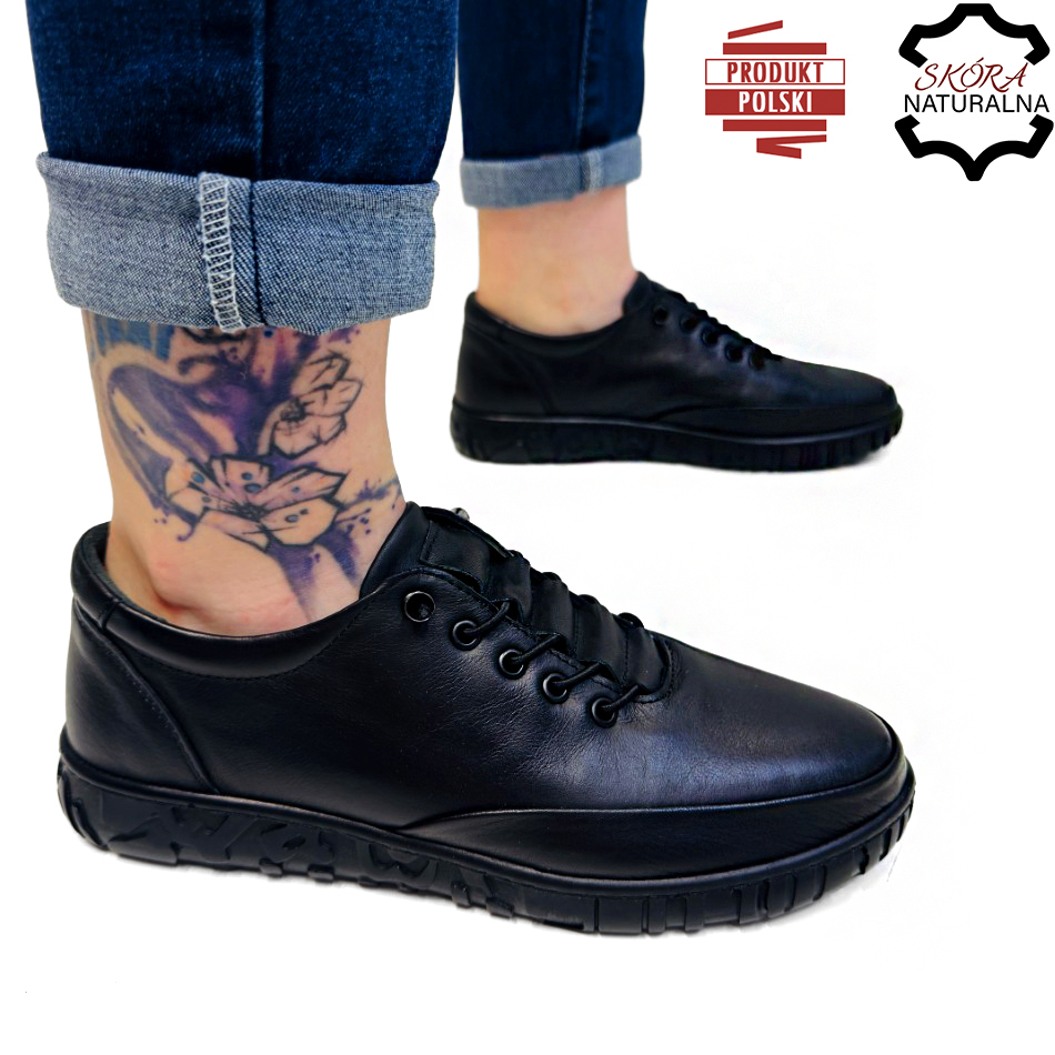 Černé Kožené Lehké Měkké Polobotky S Gumičkami Vyšší V Oblasti Nártu 38