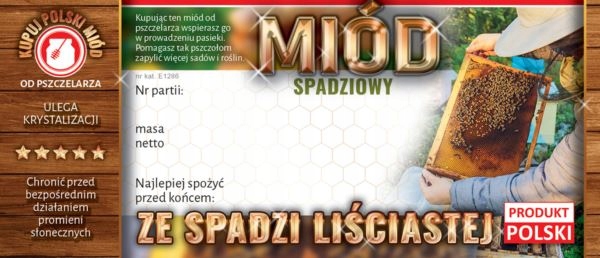 

Etykiety na miód spadziowy liściasty E1286