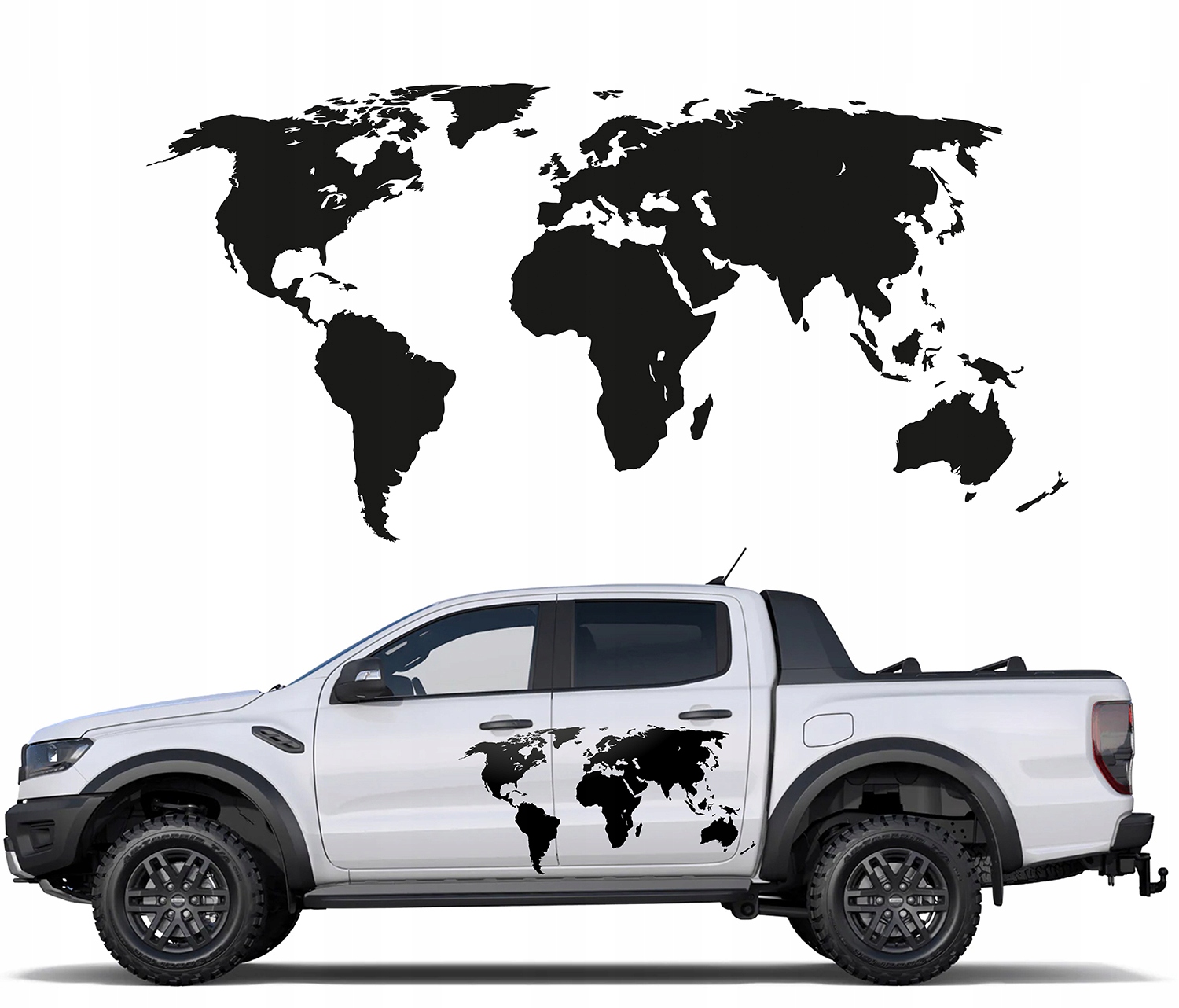 Nálepka Grafika na auto karavan Mapa Světa 60x120