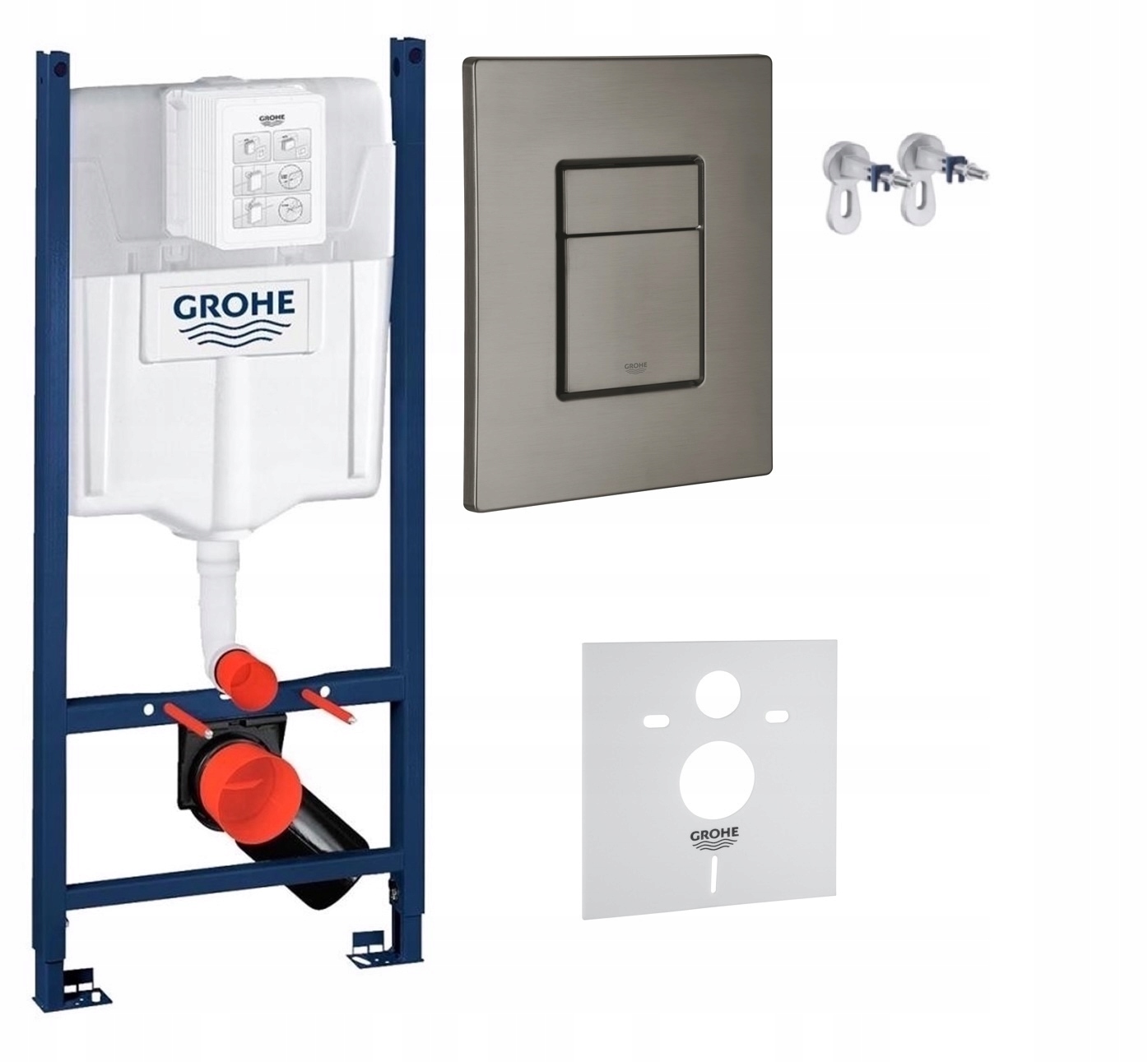 Podomietkový Wc Set Stelaz Grohe Tlačidlo sgrafit brúsené 5v1
