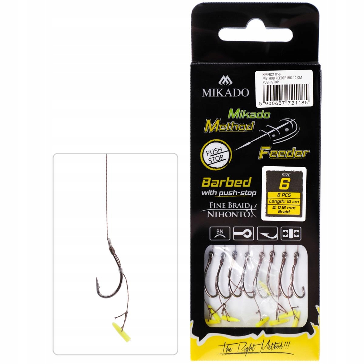 Mikado Haczyki do Method Push Stop 10cm Size 8 0,14mm Braid