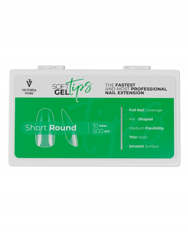 Victoria Vynn měkké gelové tipy krátké kulaté