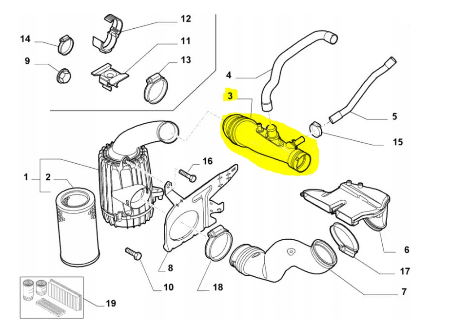 Fiat OE 51798940 przewód dolot powietrza Numer katalogowy części 51798940