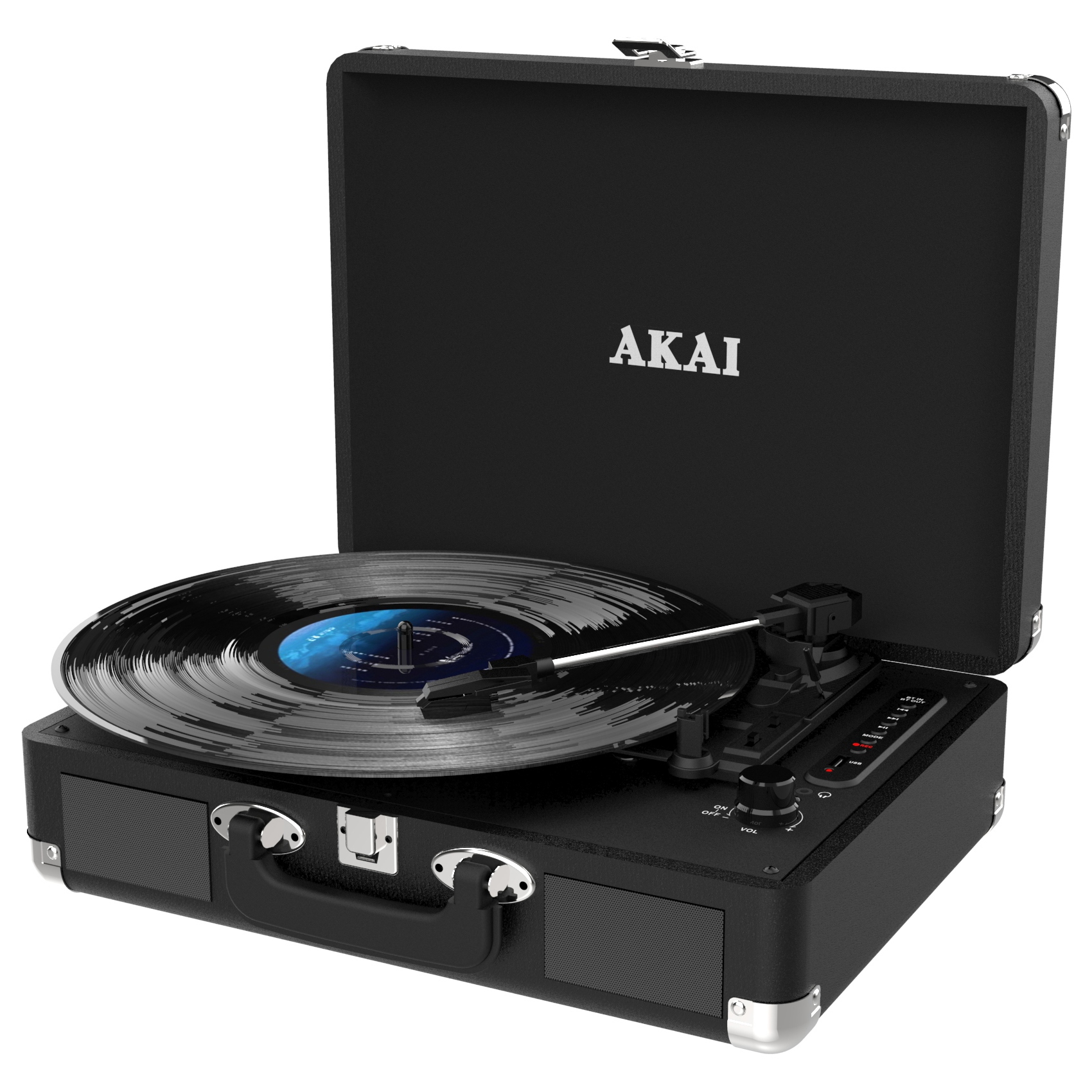 Gramofon Akai, ATT-18BT, retro, 33/45/78 ot./min., řemenový pohon,