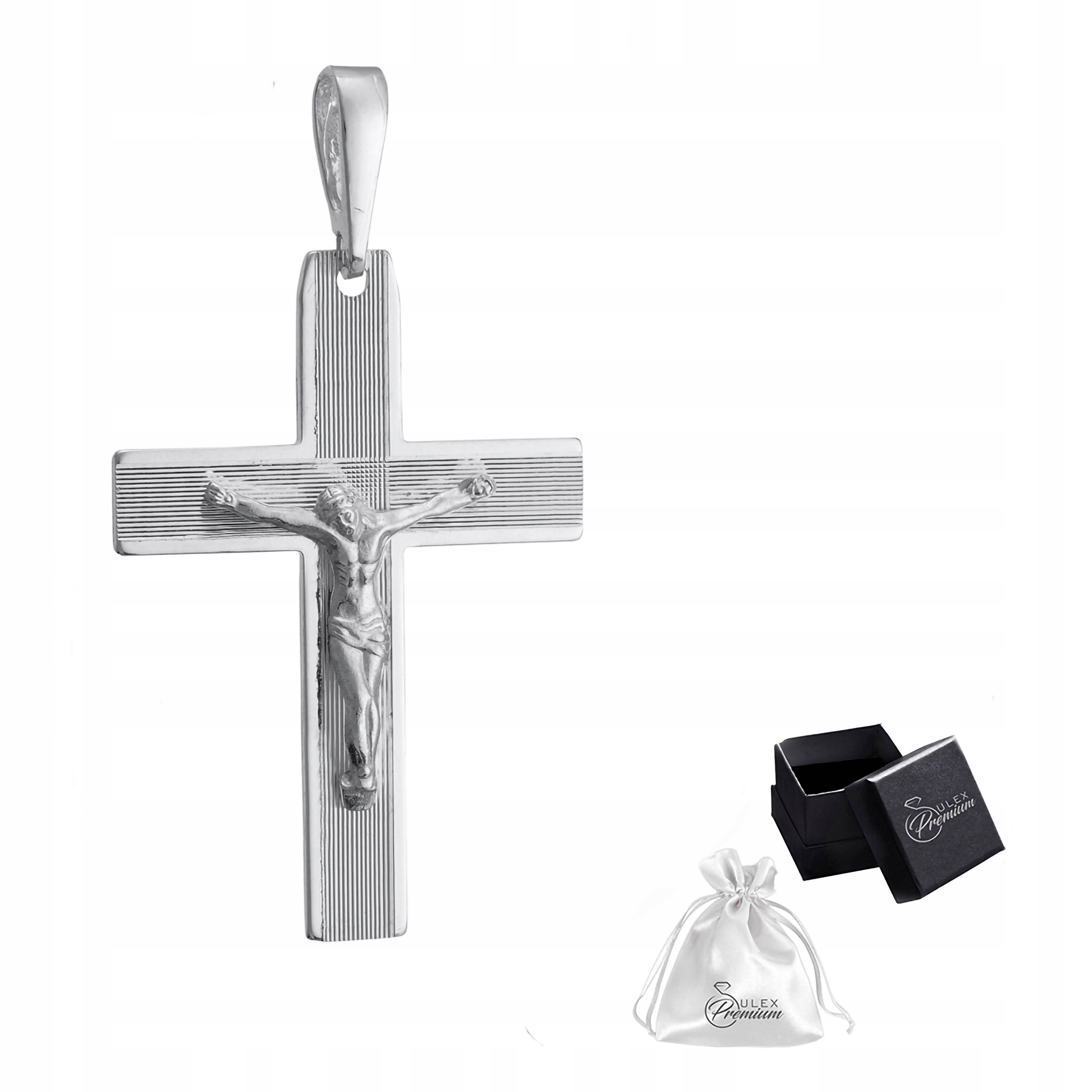 Stříbrný křížek 925 Elegantní diamantový s Ježíškem Náboženský přívěsek