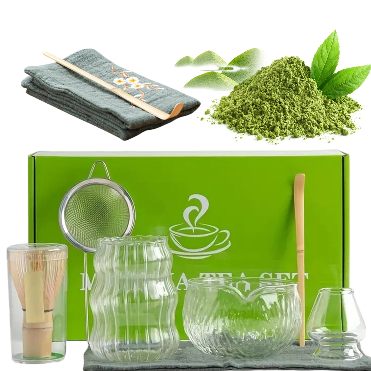 Levně Sada Na Vaření Matchy Vyrobená Z Bambusu Sklo Je Vynikající