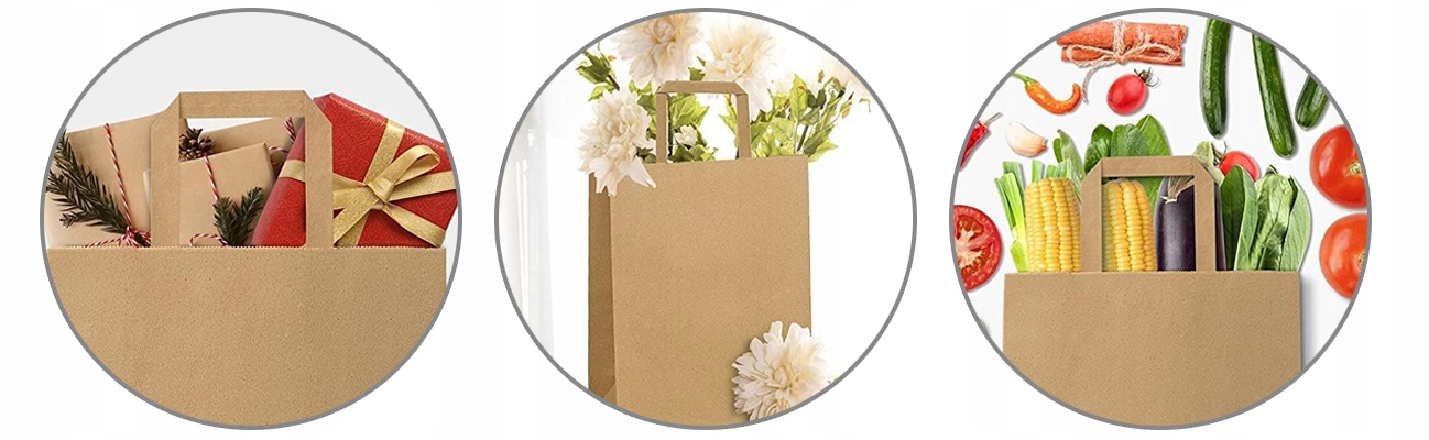 TORBA TOREBKA PAPIEROWA SZARA KRAFT Z UCHWYTEM 320x160x280 50 szt. Liczba sztuk w opakowaniu 1