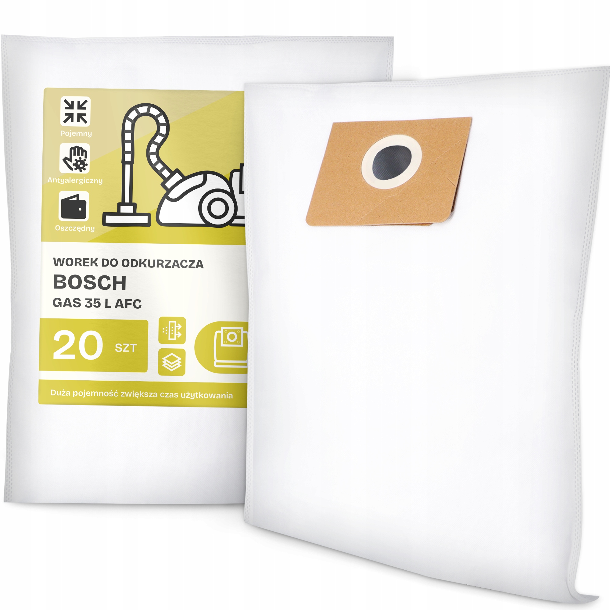 20 x Sáček Do Vysavače Bosch Gas 35 L Afc Syntetický Velký Sáček Sáčky G9