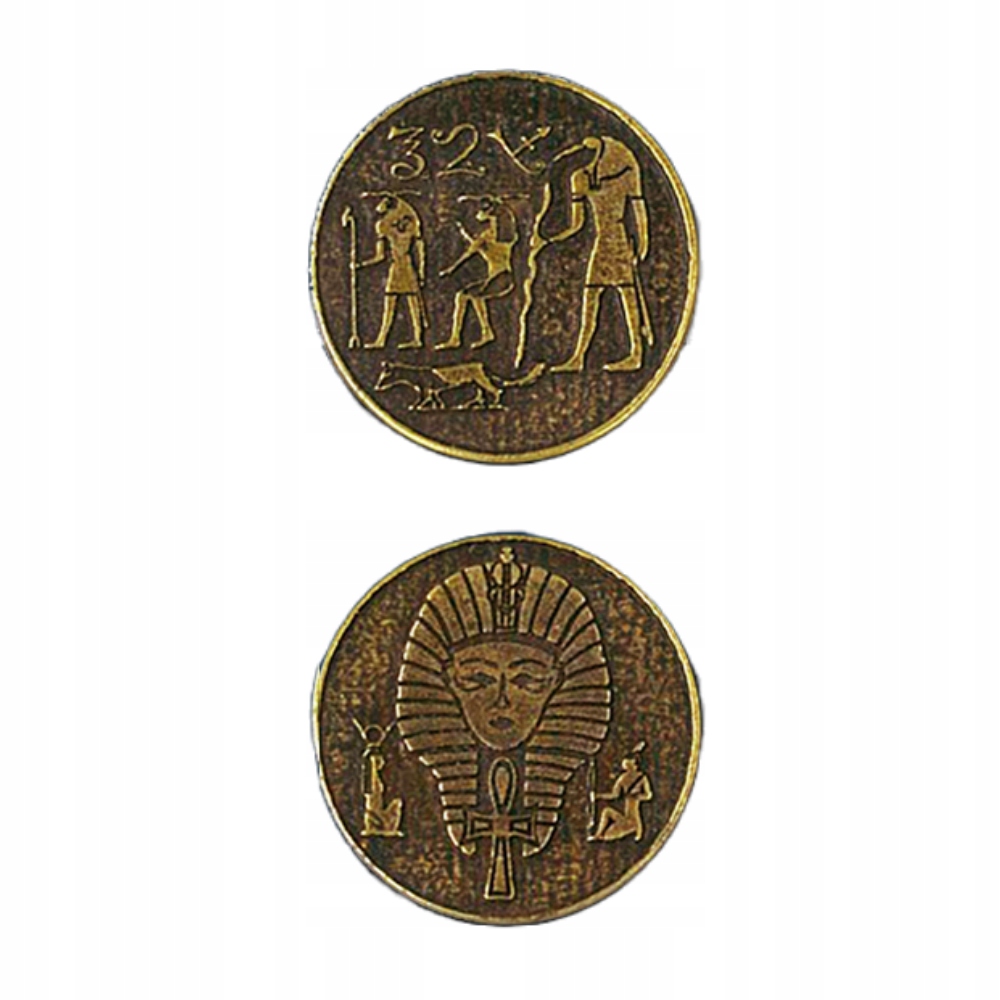 ZESTAW 3 EGIPSKICH METALOWYCH MONET LARP RPG Producent Drawlab