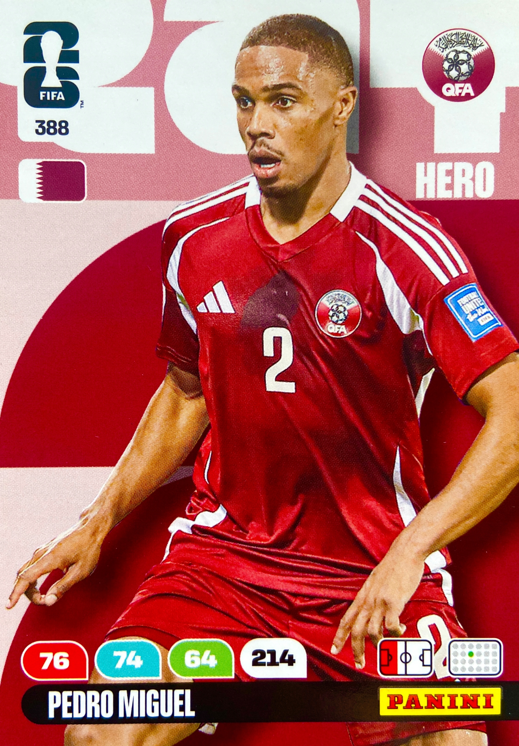 Panini Fifa World Cup 2026 karta piłkarska Hero 388 Pedro Miguel Qatar