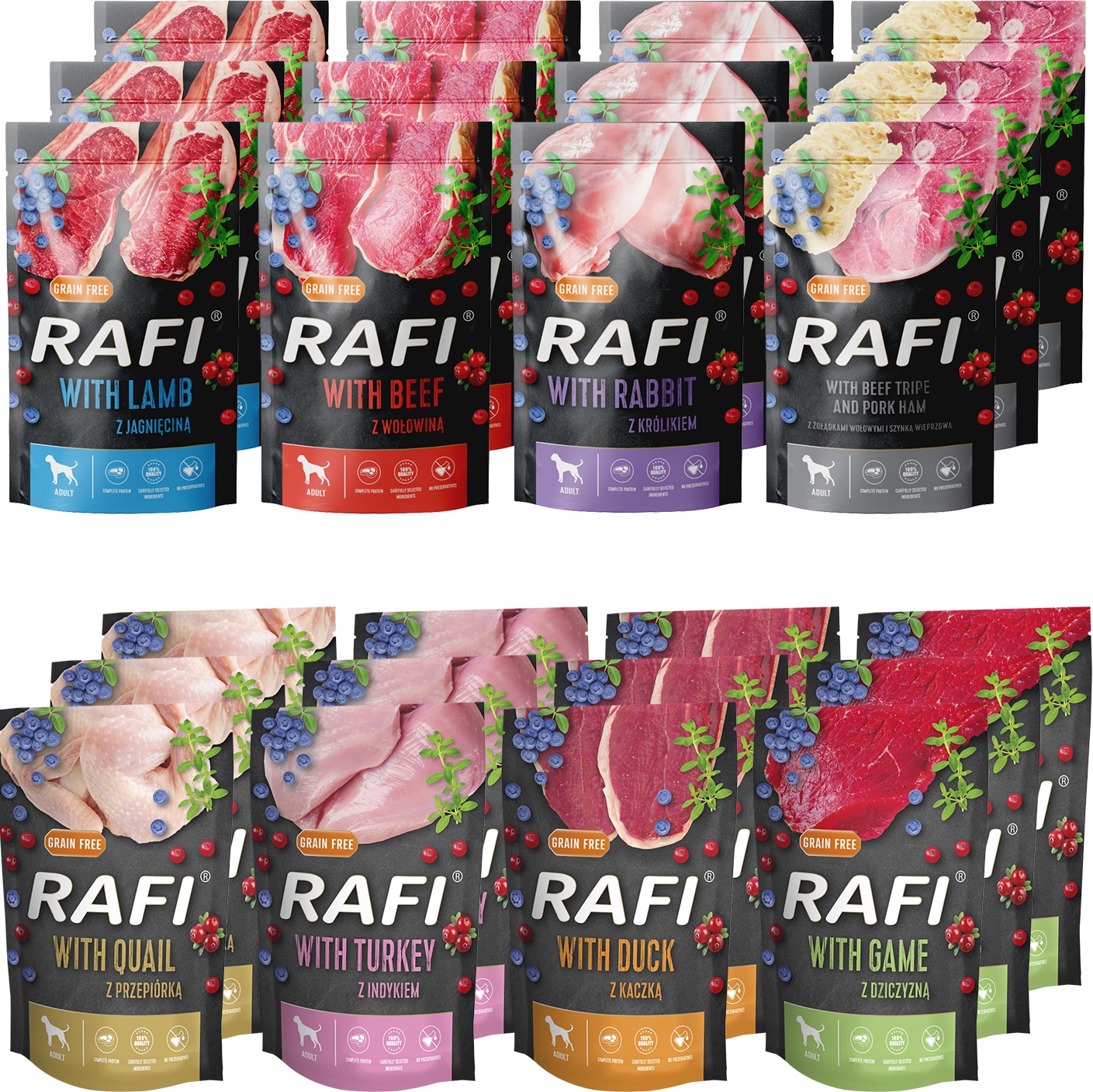 Karma mokra dla psa Rafi Dolina Noteci 24x500g MIX Smaków