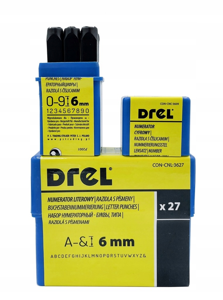 NUMERATORY NUMERATOR ZNACZNIKI LITERY + CYFRY 6MM