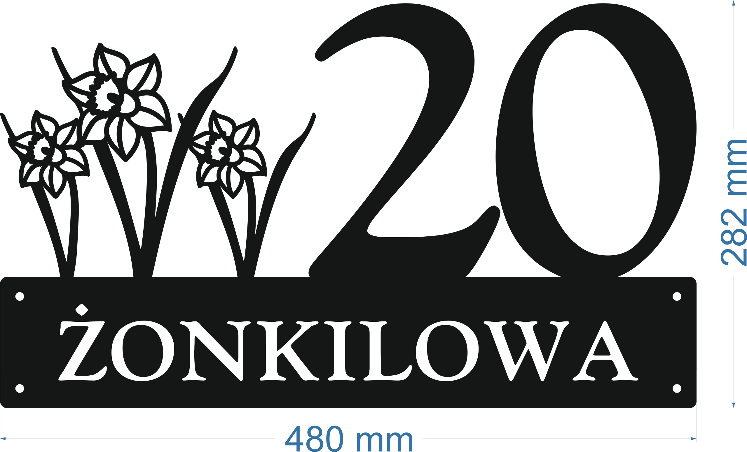 Číslo Na Dom 80 cm Tabuľa Adresa Ocel 2 mm Grafika 112