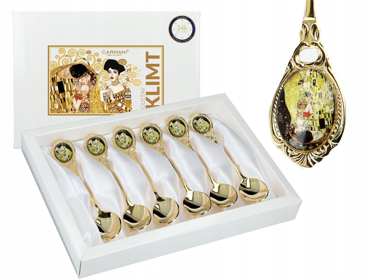 Sada 6 Lžiček Gustav Klimt Polibek Carmani Lžičky Jako Dárek