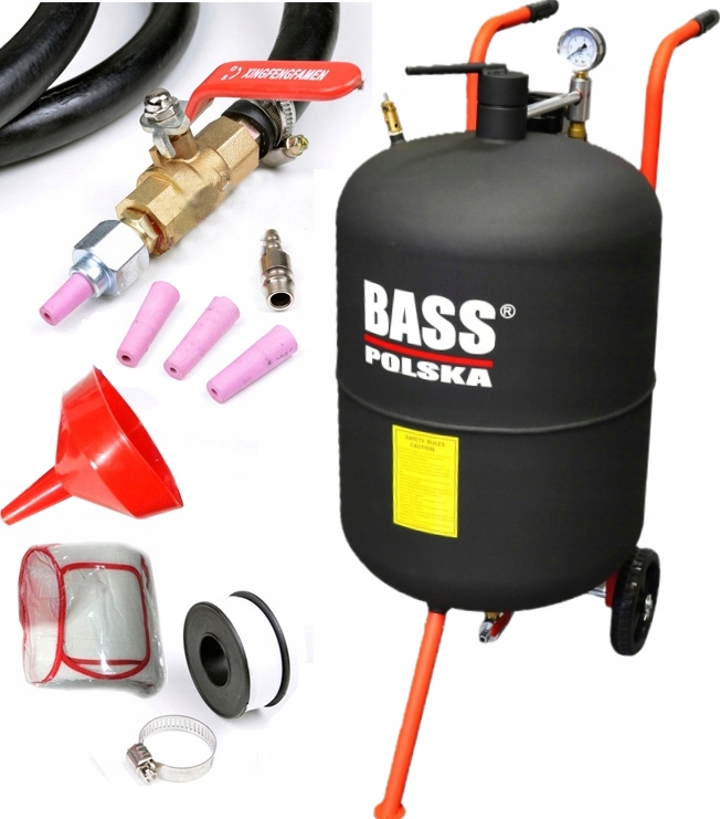 BASS POLSKA PIASKARKA MOBILNA SYFONOWA 80L + DYSZE