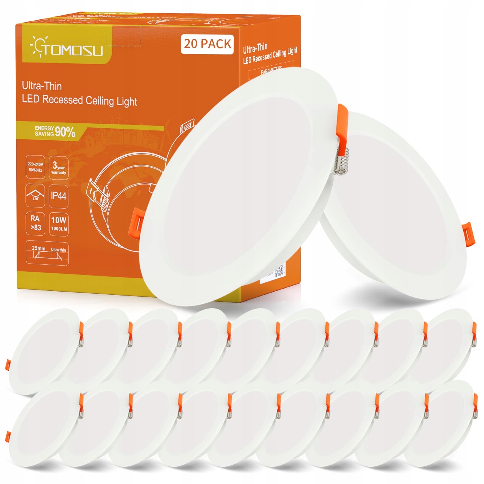 Led Reflektor Sada 20x Ultratenká Led stropní 5W 450 lm 6000K