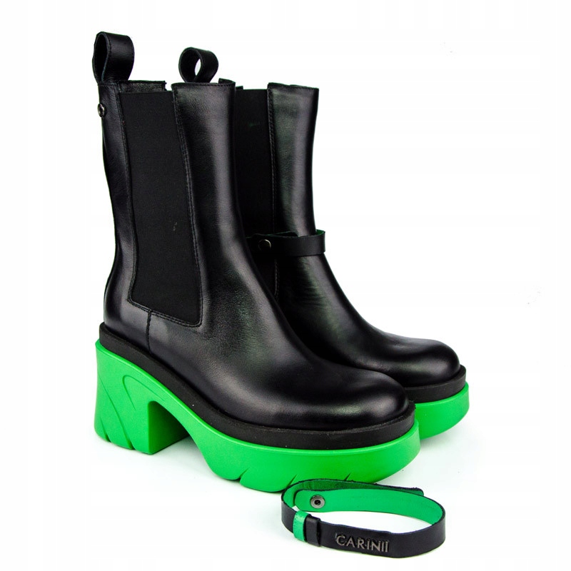 CARINII B7743 WORKERY TRAPERY SKÓRA LICO CZARNE Rozmiar 40