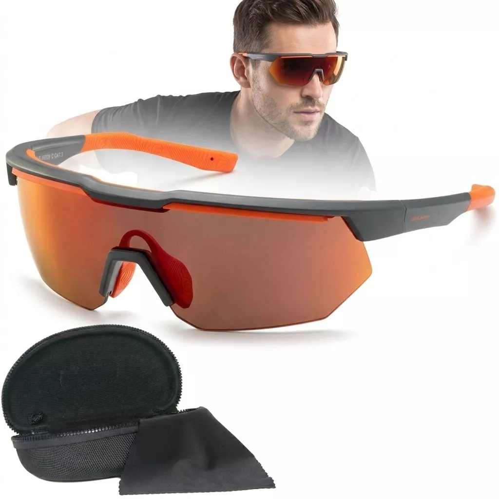 Sportovní brýle pro trekingové kolo Šedooranžové Solano SP60030C