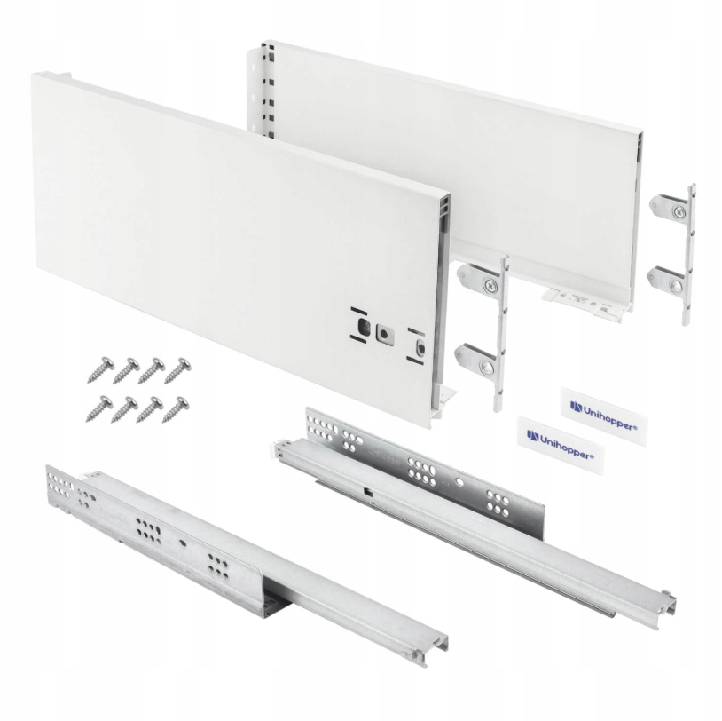 Unihopper – Szuflada cienkościenna 2D, L-450 H-170mm – Biała