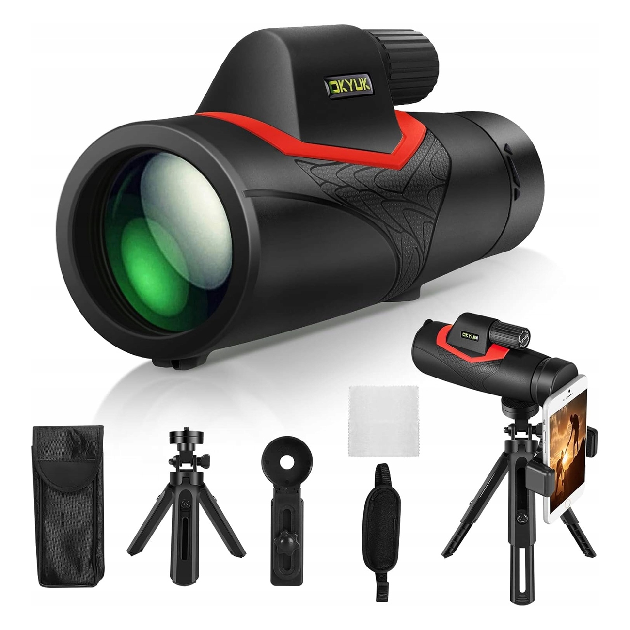 Monokulární dalekohled s držákem pro telefon 12x50 Hd BAK4 Tripod Stativ