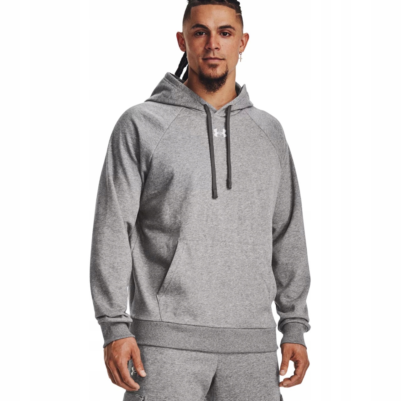 M Pánská mikina Under Armour Rival Fleece Hoodie šedá 1379757 025 M