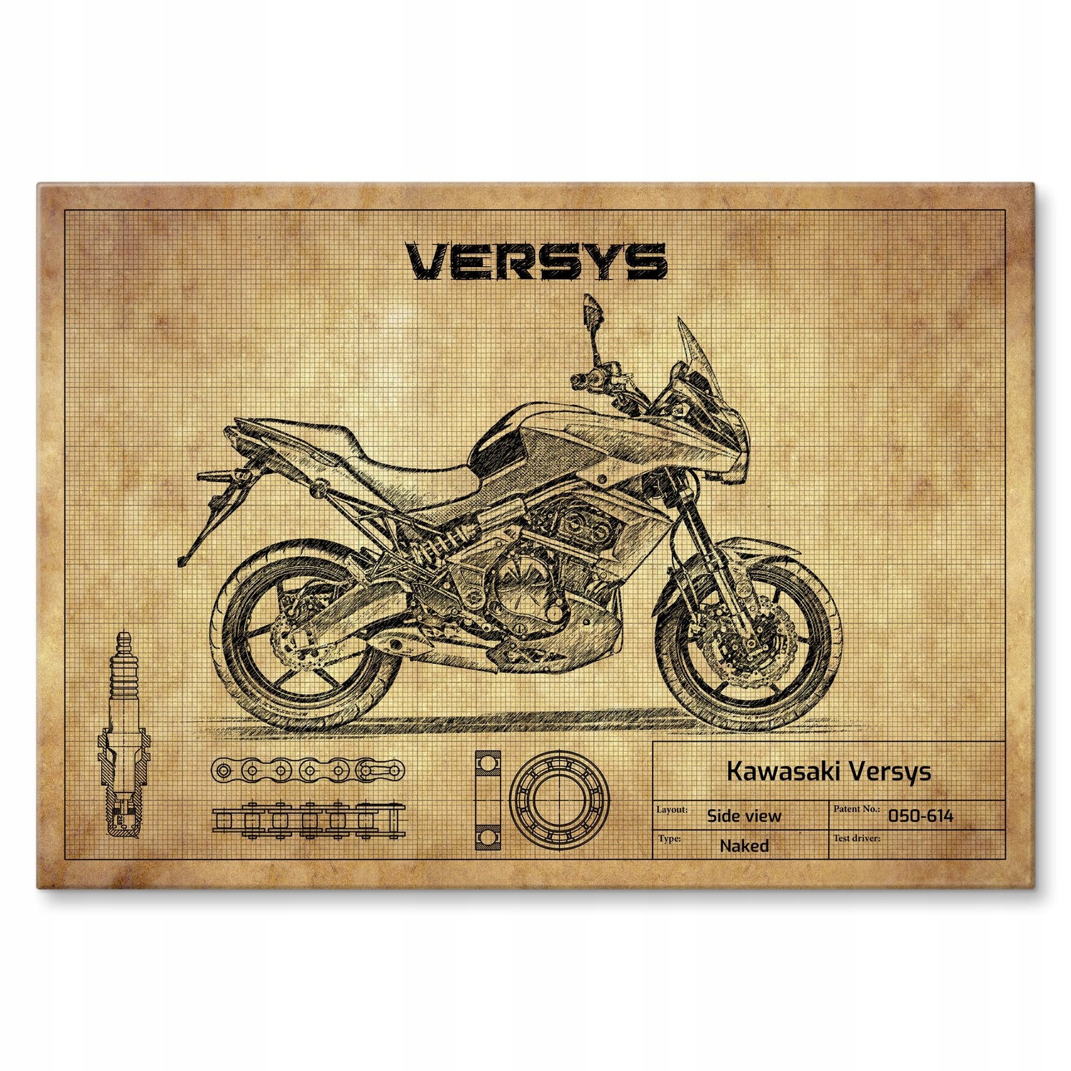 Kovový plakát Kawasaki Versys Cedule Plech 30 x 42 cm Dárek