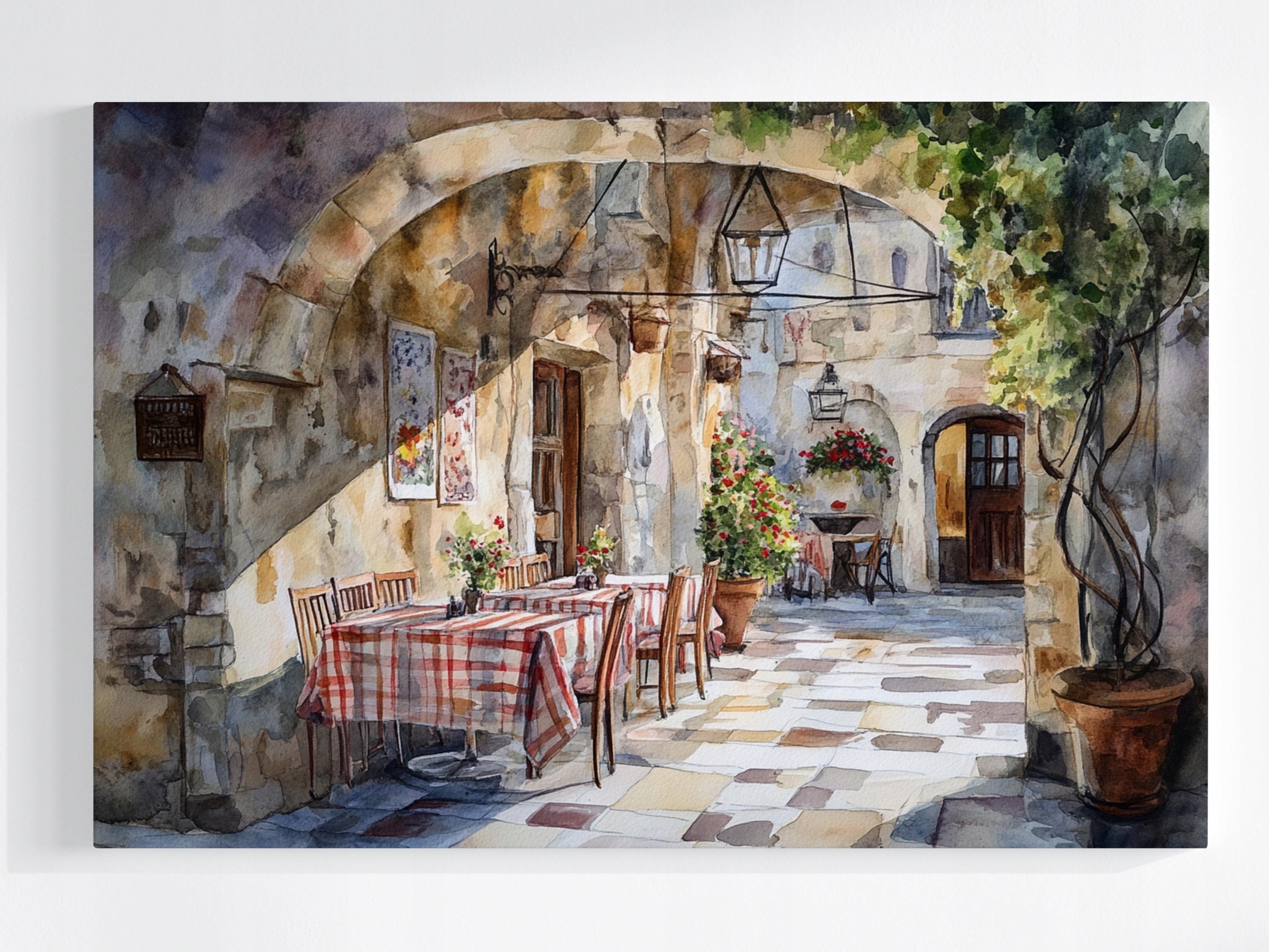 Obraz Na Plátně Canvas Akvarel Restaurace Itálie Trattoria 120x80