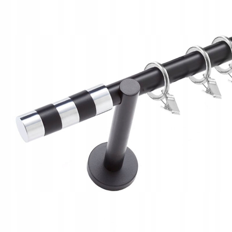 

Pojedynczy karnisz nowoczesny Czarny 160 cm