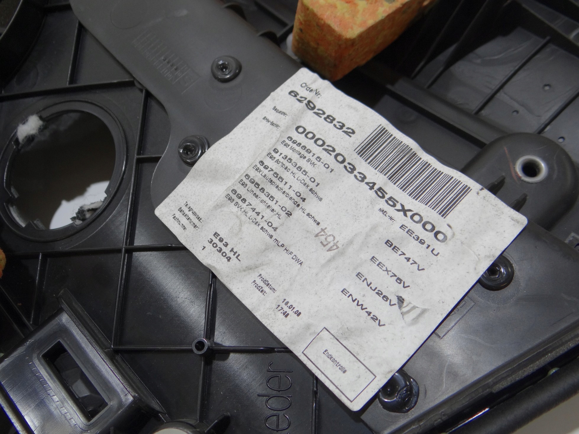 upholstery side left rear part BMW E93 OE LOGIC LED (19292924)