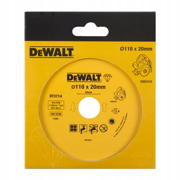 

DT3715 Dewalt Tarcza do płytek 110x1,6x8x20 ciągła