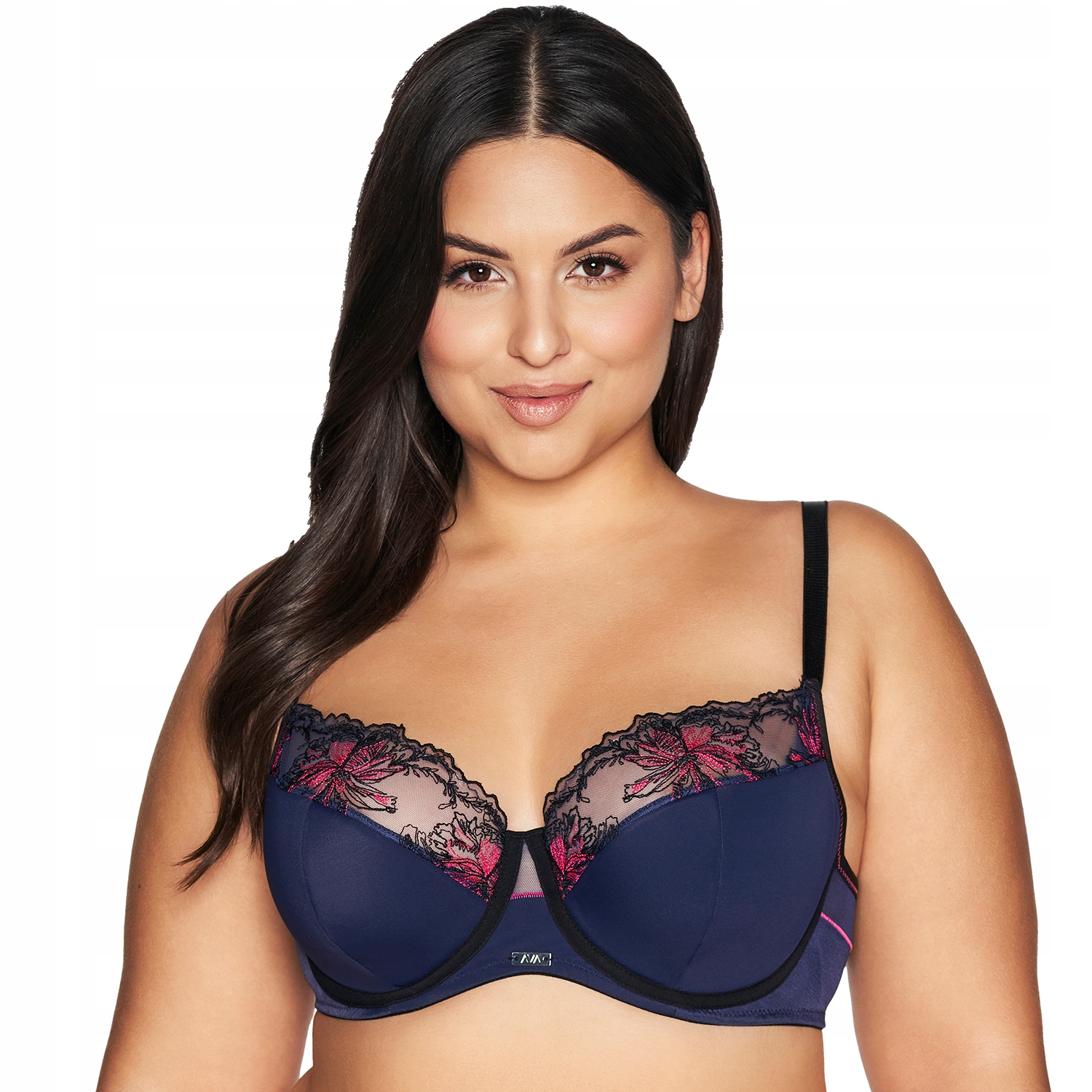 Ava 2119 Mistral tmavě modrá výšivka Polovyztužená podprsenka Semi Soft 70I