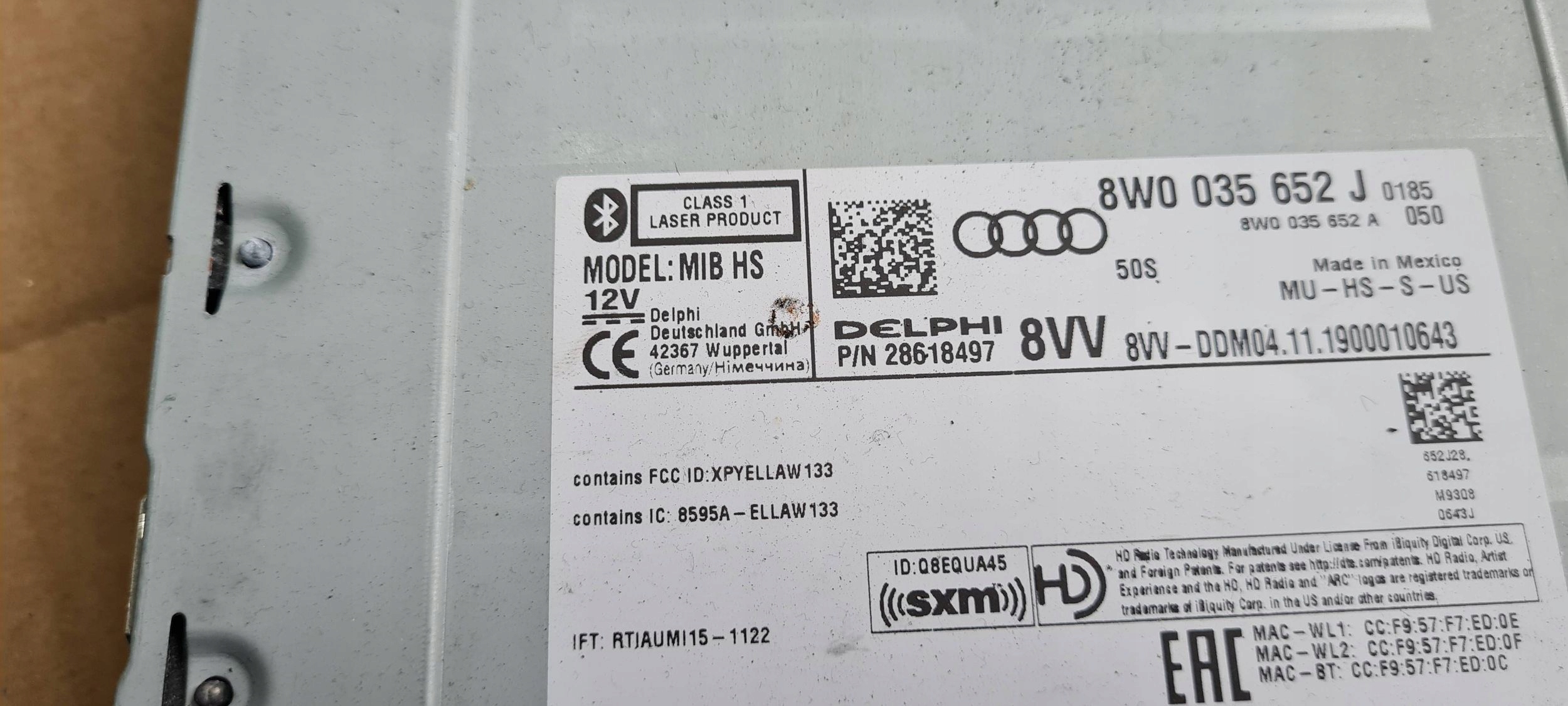 Q5 80A SQ5 module control unit player navigation devices 8W0035652J A4 B9 8W A5