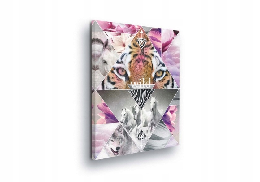 Obraz 50x70 Divoká zvířata tygr vlk koně příroda abstrakce geometrie