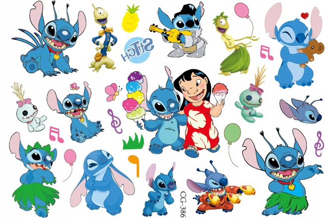 

Tatuaże zmywalne dla dzieci Lilo i Stitch CG386
