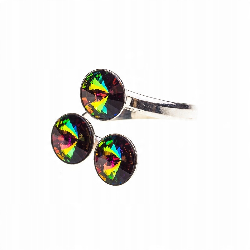 

Pierścionek srebrny z kr. Swarovski Rivoli 3x8 VM