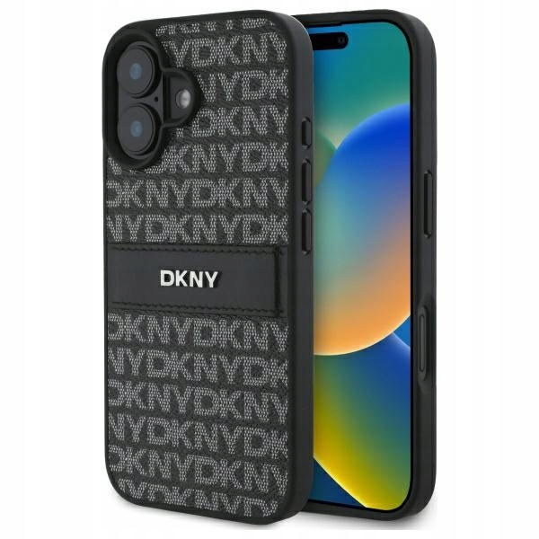 Etui Dkny Texture Pattern Tonal Stripe na iPhone 16 czarne Dkny