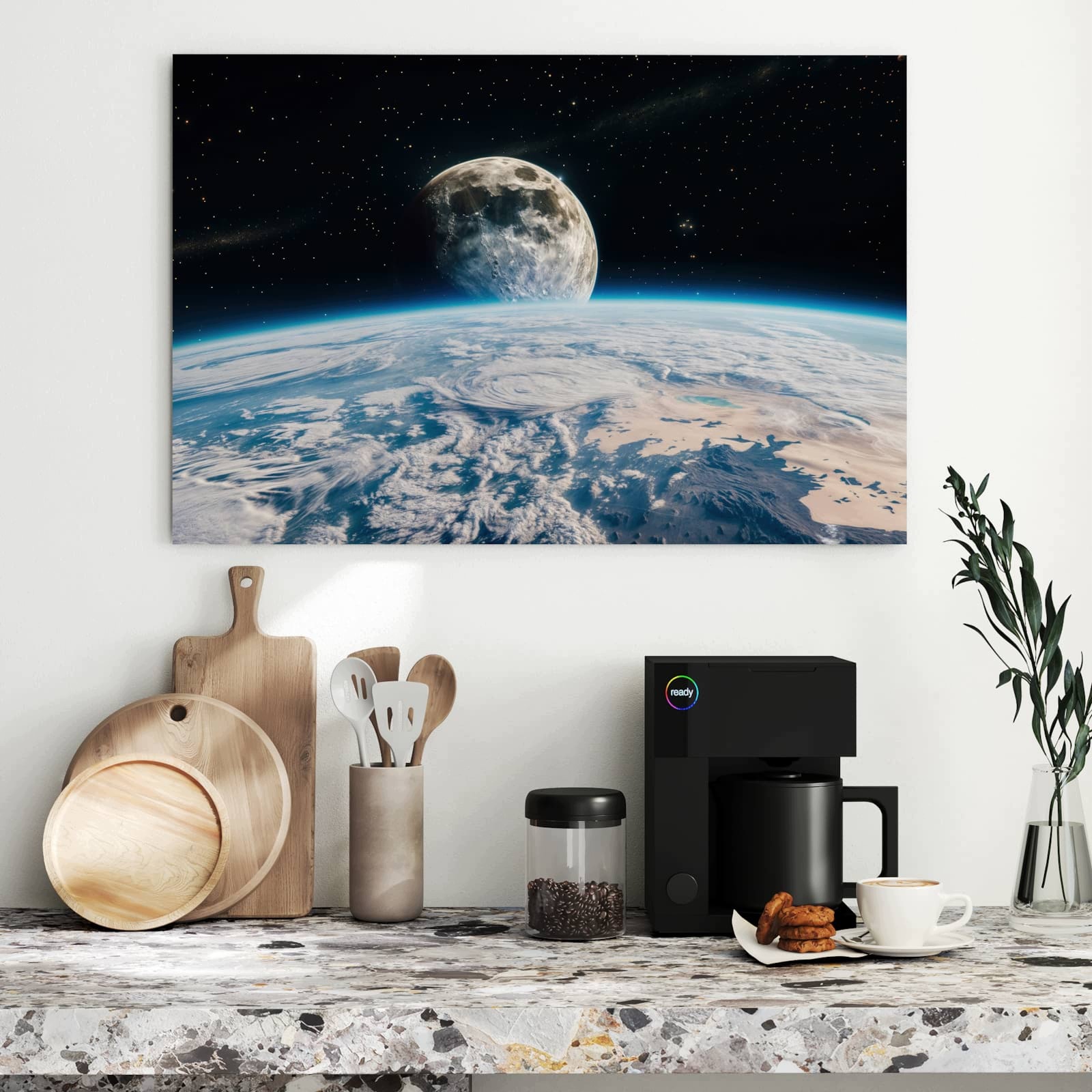 Magnetická tabule Výhled na měsíc 90 × 60 cm