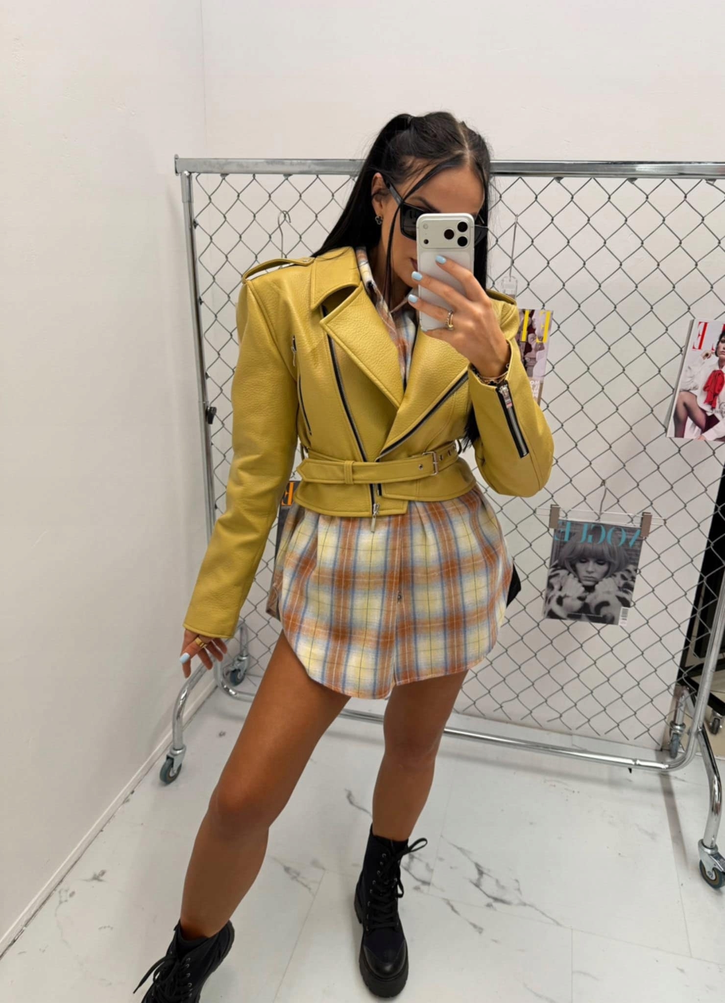 La Milla Bunda Ramoneska Eco Kůže Betty Hořčice Univerzální