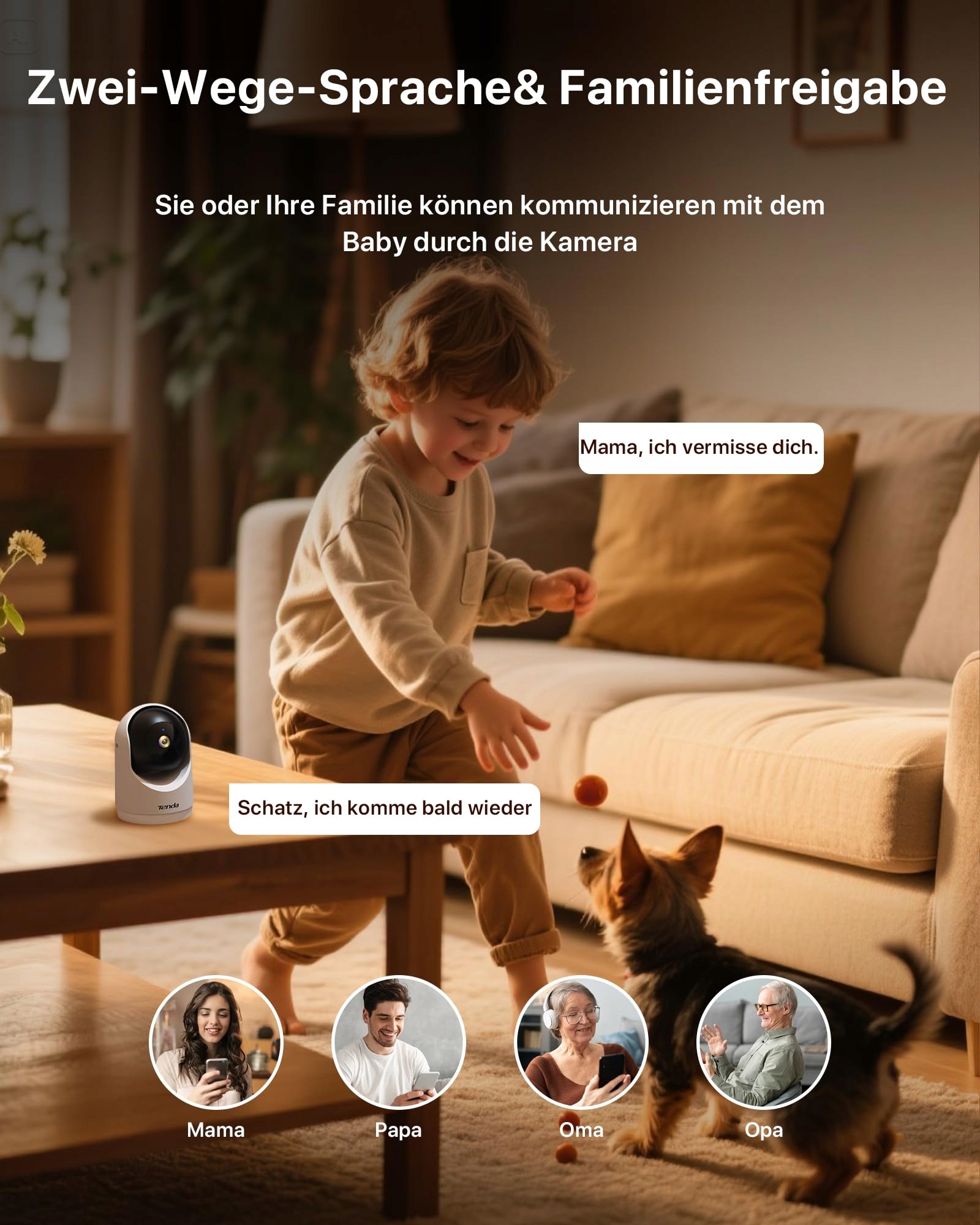 TENDA Kamera Wewnętrzna 2K Wi-Fi 6 3MP Audio Nocny Alarm SD Karta — miniatura 7
