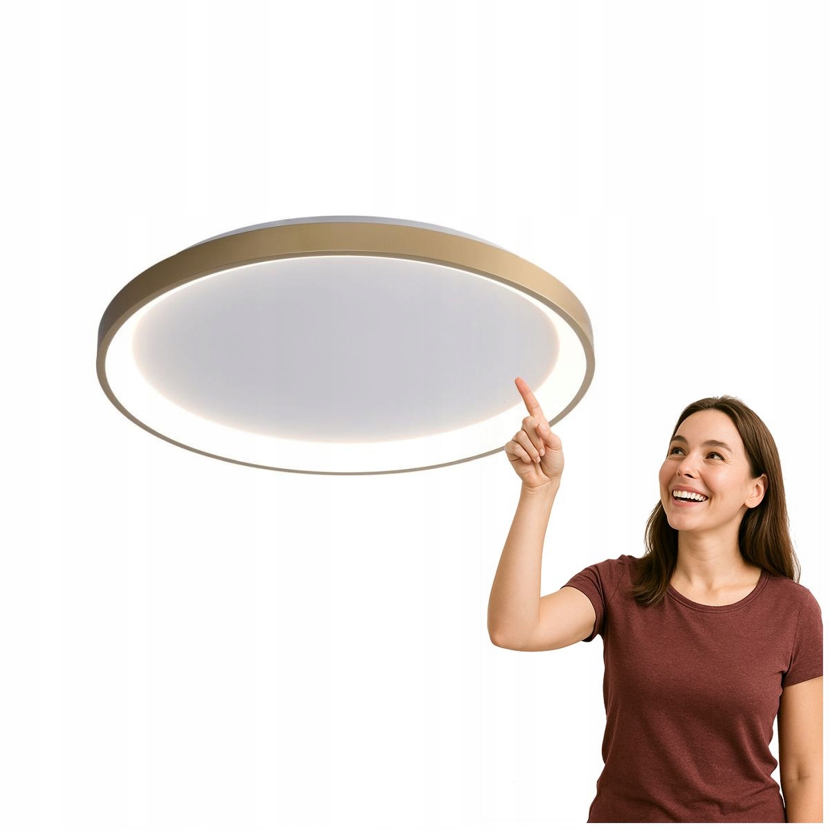 Moderná stropná lampa Led 40W Raden Zlatý záves Italux