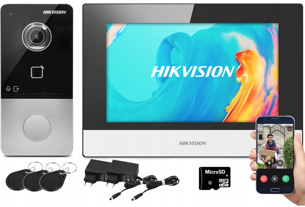 Videodomofon Ip LCD Villa DS-KIS603-P Hikvision Aplikace Čtečka