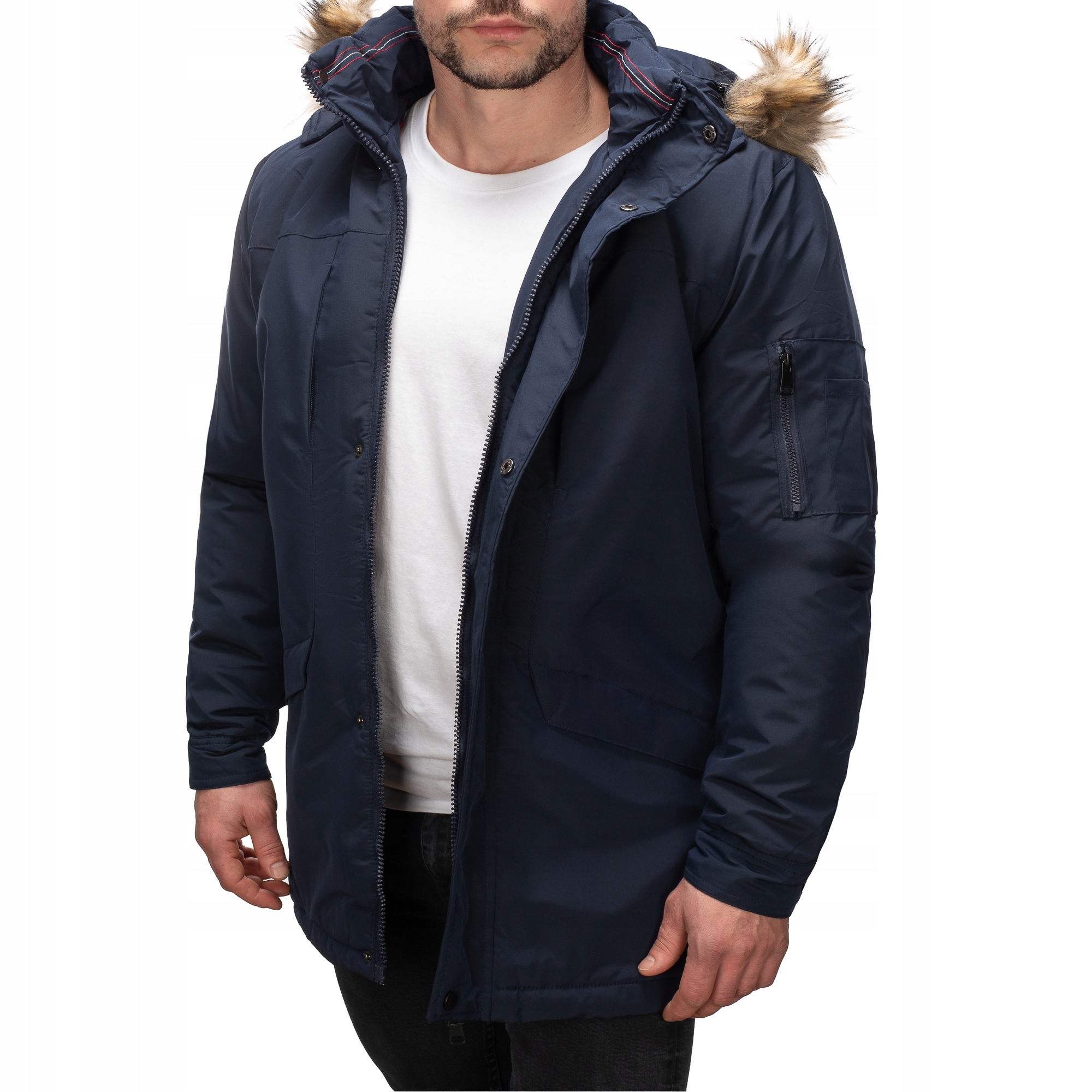 MA33 r. 3XL MĘSKA CIEPŁA KURTKA ZIMOWA DŁUGA PARKA Rozmiar 3XL